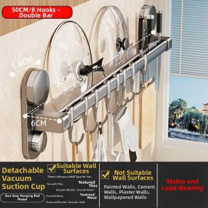 NAIFUNA | Suction Mount No-Drill Heavy Duty Kitchen Hook