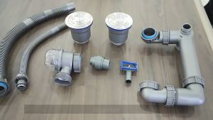 Bộ xiphong thoát nước chậu rửa bát ống đúc cứng ống thoát to ngăn mùi.