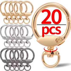 1/20Pcs Swivel Spring O Keyring Women Men Round Shape Alloy Keychains Simple Exquisite Bag Pendants Fashion Jewelry Accessories
