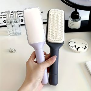 Telescopic Massage Comb | Rotating Lift Hair Comb One-Button Cleaning Air Cushion Airbag Comb Anti-Static Smooth Womens