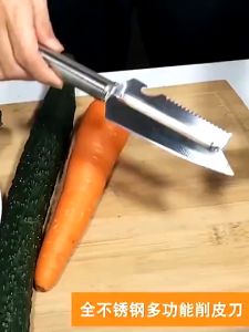 Dao bào inox chuyên gọt rau củ không gỉ an toàn 2 LƯỠI SẮC BÉN. Dao bào siêu bén có móc treo kiêm dụng cụ mở hộp