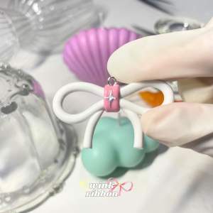 สร้อยลูกปัดจี้ดินปั้น | wink ribbon ✨🎀 32-39cm( made to order 3-5 days)