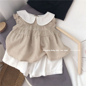 Korean Style Summer New Girls Fashionable Blouse Children Little Girl Baby Cotton Sleeveless Shirt Thin Top