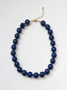 South Korea Ins Blogger Fever Same Blue Beaded Necklace Minimalist Special-Interest Design Fancy Clavicle Chain Female