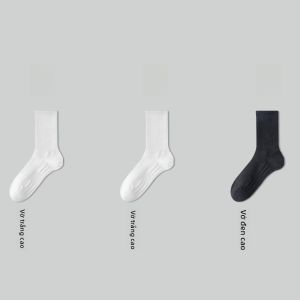 MiiOW | Tất thể thao màu trắng đến giữa bắp chân cho nữ MiiOW Cat People Shark Pants 2025 Mẫu mới mùa thu đông Cotton Xinjiang