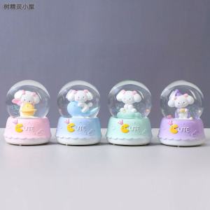 Creative Cute Sweet Starry Sky Mini Glass Ball Crystal Ball with Light Desktop Ornaments Children Girls Birthday Gifts