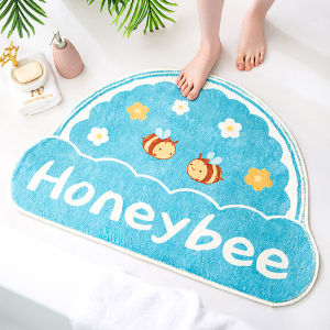 Đệm Chống Trượt Hình Bán Nguyệt Phòng Tắm Đệm Sàn Nhà Vệ Sinh Thấm Nước Đệm Cửa Đệm Chân Đệm Cửa Gia Đình Chất Liệu Vải