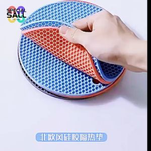 Practical Colorful Placemats Heat-resistant Table Mats Beverage Cup Coasters Household Pot Mats Tableware Mats Kitchen Pot Racks Anti Slip Silicone