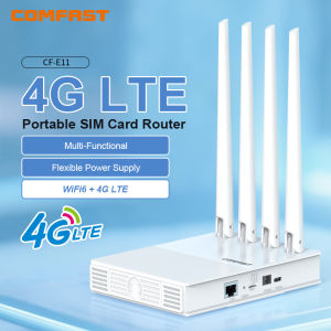comfast AX300 4G Lte Modem with SIM Card WiFi6 2.4G Outdoor Portable Internet wireless Router ASR1803S Chip 4 Antennas PlugPlay
