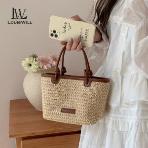 LouisWill Bag For Woman Womens Hand Bag Fashion Women Shoulder Bag Straw Basket Bag Beach Bags Handheld Bag Woven Handbag Leisure Style Suitable for Casual Summer Cross Shoulder Bag