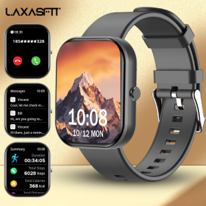 LAXASFIT 2025 New Smart Watch Men Women Fitness Tracking Pedometer Heart Rate Sleep Monitoring IP68 Waterproof Smart Watch