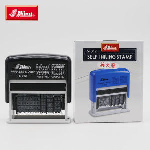 Shiny S312 Phrases & Date Stamp Self Inking with 12 Text Wording Received Paid Approved Shipped