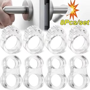 8 cái chặn cửa Silicone tay nắm cửa đệm bảo vệ tường tay nắm cửa Bumper đồ nội thất bảo vệ tai nạn miếng đệm chống sốc Nhẫn