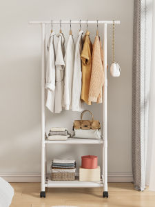 Simple Portable Clothes Drying Rack Iron Metal Room Bedroom Dormitory Bedside Clothes Storage Hanging Rod Hat Rack Furniture