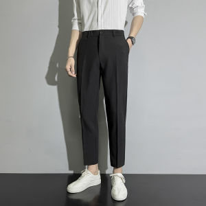 Quần Ống Đứng Nam Mùa Hè Mỏng Quần Tây Nine-Ten Không Cần Ủi Quần Dài Công Sở Thời Trang Thường Ngày Cạp Vừa