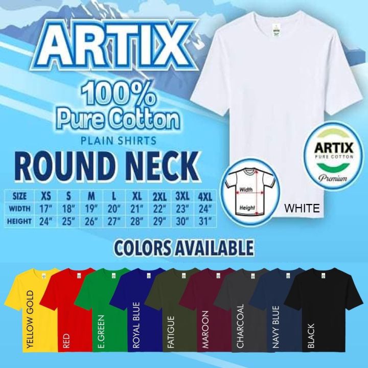 Artix Premium 100 Pure Cotton Round Neck Unisex Plain T Shirt White