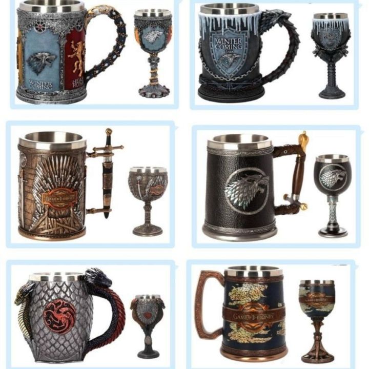 แก้วเบียร์ Game of Thrones Halloween Personalized Beer Cup แก้วน้ำมือถือแบบลำลองสำหรับงานปาร์ตี้และงานเลี้ยง