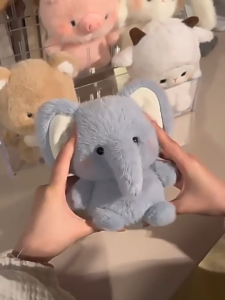 Mini Plushie Cute Elephant Bear Plush Stuffed Toy – Learning Companion Doll for Kids Birthday Gift
