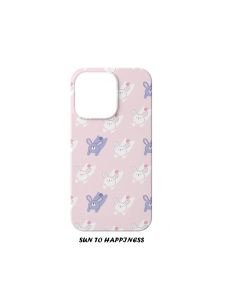 Cute Pink Rabbit 17PROMAX Phone Case Full Cover Large Hole Key Button Ins Style Cartoon Frosted Unique Personality