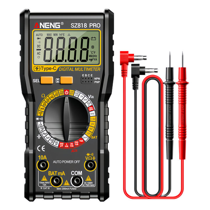 Portable Digital Multimeter 1999 Counts LCD Screen for Measuring DC AC ...