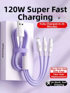 JZXS | Super Fast Charging Multi-Head Cable 120W Type-C