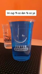 CUP SABLON SENYUM UKURAN 14 OZ 16 OZ ISI 50 PCS | CUP | CUP SABLON
