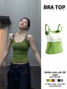 ZUKUN | Green Padded Strap Tank Top Womens Underwear Bra-concealing Backless