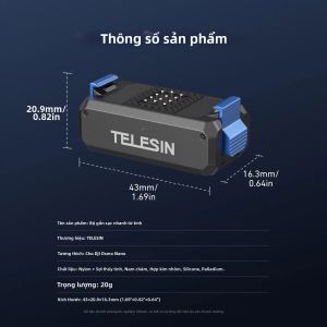 TELESIN | TELESIN Từ Tính Phát Hành Nhanh Bộ Chuyển Đổi Sạc Móng Vuốt Kép Hợp Kim Nhôm Cho DJI OSMO Nano Phụ Kiện Camera Hành Động