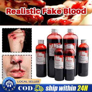 【Local Delivery】Fake Blood Liquid Bottle Stage Prank Theatrical Vampire Cosplay Props Human Vampire Human Teeth Hematopoietic Props Holiday Party Supplies LZC-Fake-Blood