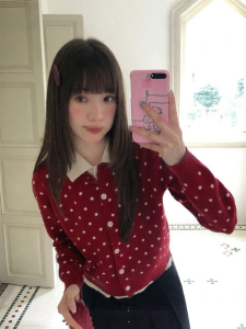 NIHAOKANONG | Áo Cardigan Len Mô Phỏng Lớp Nhỏ Hai Màu