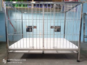 2×3×2.5 2DOORS. 304 STAINLESS DOGCAGE WITH POOPTRAY