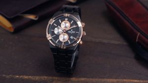 Jam Tangan Jonas Jasmin Bulat Chrono Aktif JJ-5372 HA-348UAA / Jam Tangan Fashion Pria Tali Rantai Diameter 43 cm