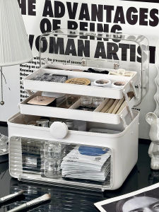 Large Capacity Cosmetic Storage Box Dustproof Desktop Makeup Organizer Skin Care Products Holder Lipstick Perfume Rack