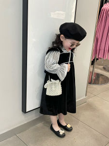 Korean Style Pearl Girls Handbag Fashionable Princess Shoulder Bag Trendy Accessory for Little Girls Crossbody Bag