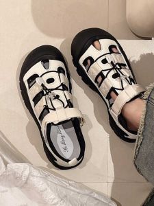 Womens Roman Style Thick Heel Sandals Casual Outdoor Wear Spring 2026 Fashion Trendy Dad Shoes Clog Trendy Low Top