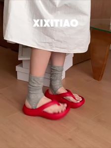 XIXITIAO | Non-Slip Beach Resort Red Flat Flip Flop