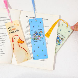 Silly Goose Book Club Acrylic Themed Bookmarks Ideal for Back to School Birthdays Bookish Presents & Book Club Meetings
