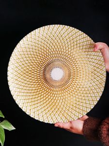 Southeast Asian Style Pineapple Patterned Glass Plate Salad Dessert Western Dining Plate Sample Room Household Utility Dish