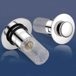 1PCS Washbasin Leak Plug Stainless Steel Odor Proof Bouncing Core Press Type Sink Drain Universal Accessory for Washroom Kitchen