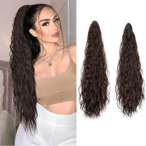 26 นิ้วสังเคราะห์ยาวหยิกหยักต่อผมหางม้า Claw คลิปต่อผมหางม้าสําหรับ Hairpiece ผู้หญิงสําหรับทุกวัน