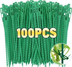 เชือกผูกหมอนสำหรับเด็กนำกลับมาใช้ใหม่ได้100ชิ้นพุ่มไม้เถาไม้เลื้อยรองรับการล็อกซิปปรับได้เครื่องมือจัดระเบียบสายรัด