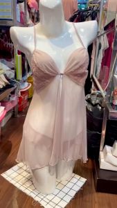 Váy Ngủ Lưới Thêu Hoa Phong Cách Việt Nam Cài Trước Lưng Dây Chéo Gợi Cảm - Dưới 65kg