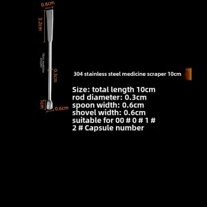 Stainless Steel 304U Shaped Long Handle Scraping Spoon Metal Medicine Shovel Sampling Spoon Capsule Filling Kitchen Tool