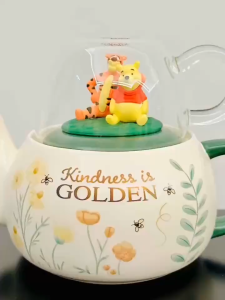 Cartoon Ceramic Tea Pot Water Cup Set Teapot+Cup Set Winnie the Pooh+Tigger Cute Cup coffee pot Afternoon Tea Household Tea Set