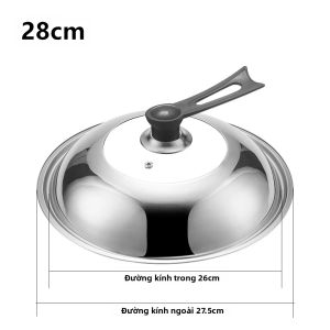 Nắp Chảo LMETJMA Có Thể Đứng Được Dày 28-36cm Nắp Nồi Bằng Thép Không Gỉ Kích Thước Hiển Thị 30 32 34 36cm Phụ Kiện Dụng Cụ Nấu Ăn