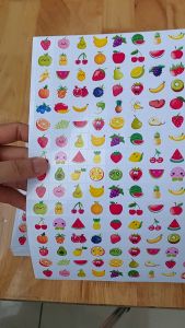 Sticker khen thưởng HÌNH HOA QUẢ tờ A4 - 159 Stick - SP27