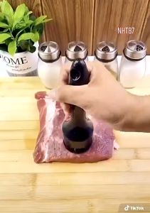 Dụng cụ dầm thịt giúp làm mềm thịt Cây xăm da heo thấm đều nhỏ gọn tiện lợi an toàn sức khỏe