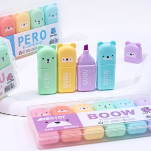 New Mini Fluorescent Pens Set of Four - Cartoon Creative Small-Sized Reward Student Stationery for Highlighting in Class
