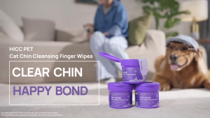 HICC PET Cat Chin Acne Finger Wipes – Gentle Enzyme Complex Care for Feline Acne & Blackheads No-Rinse Natural Formula