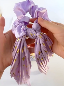 Hair Scrunchies Bow Bowknot Scrunchies Pastoral Style Romantic Seaside Silk Scarf Pearl Hair Ring Bow knot Ribbon Elastic Hair Ties Bands Ponytail Holder Accessories